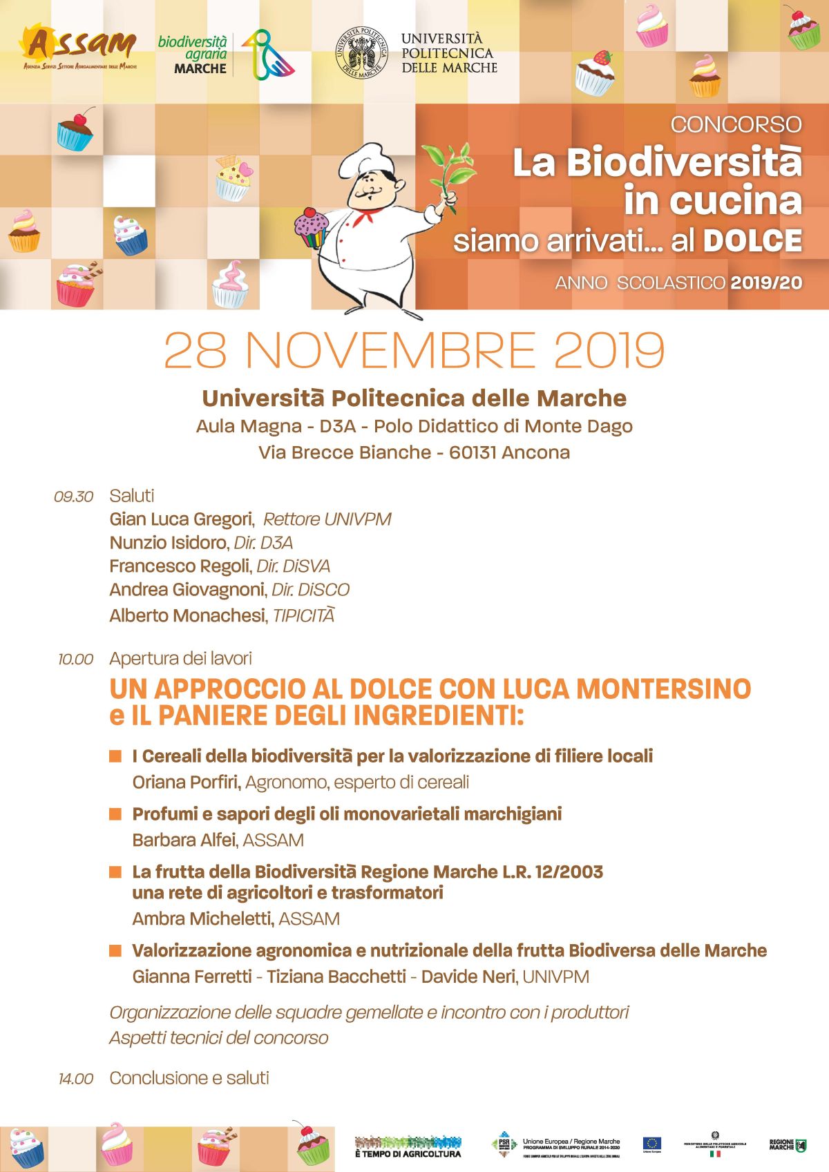 28/11/2019: Giornata divulgativa concorso "Biodiversità in cucina a.s. 2019 - 2020"