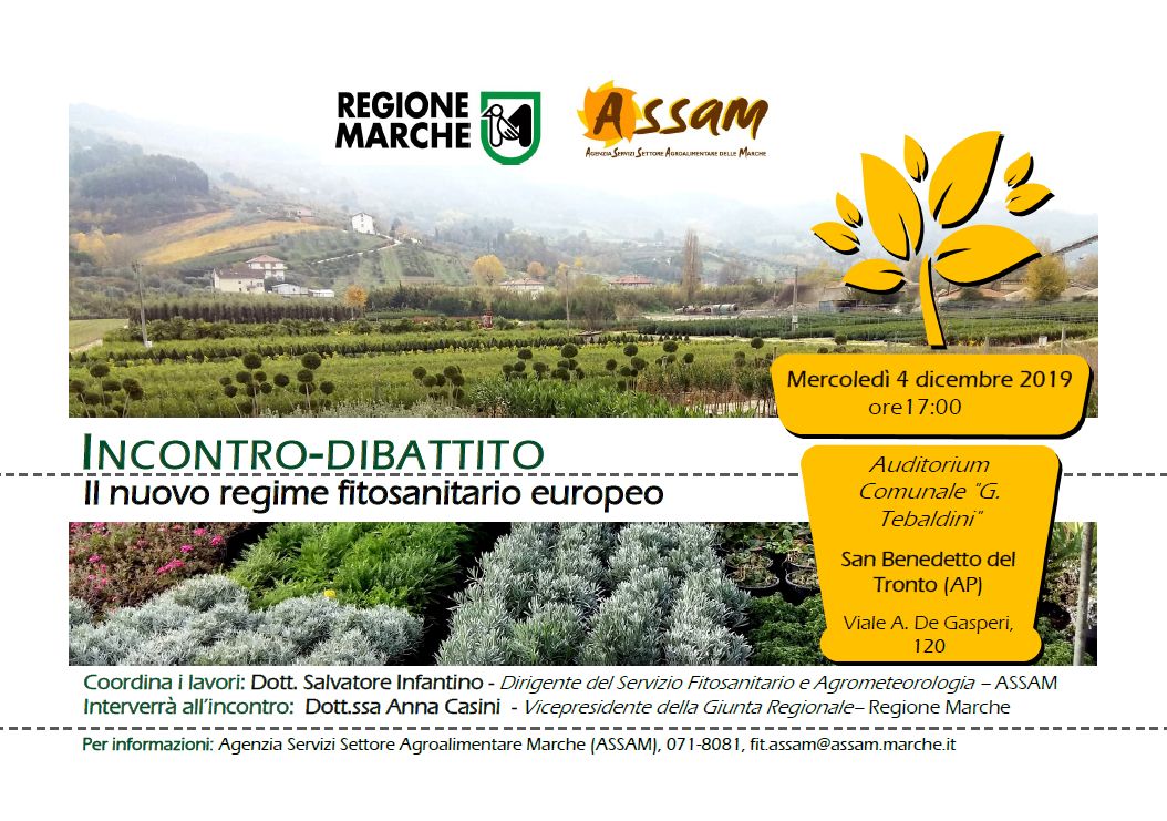 04/12/2019: Incontro "Il nuovo regime fitosanitario europeo"